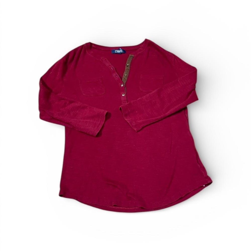 Chaps Women's Red Henley Top